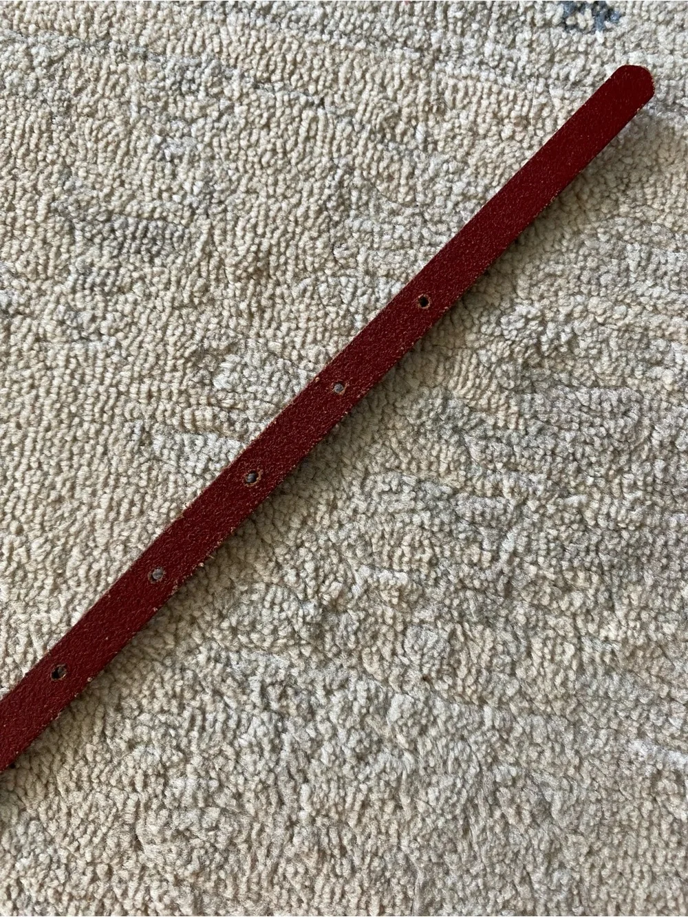J. Crew Red Studded Leather Skinny Belt Small Gold Hardware - Picture 5 of 8
